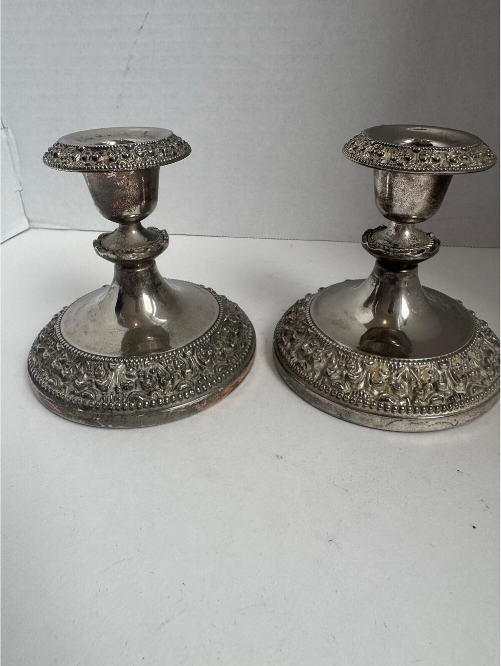 Vintage Silver‑Plated Ornate Candlestick Holders ( Pair) WMF Made In England